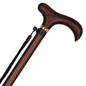 杖、ステッキ アルミ3段スライドステッキ 長さ調節式 茶 ｜ 杖・ステッキ,伸縮杖