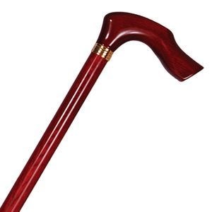 樫カラー犬彫り手元ステッキ 赤 ｜ 杖・ステッキ,一本杖（伸縮無し