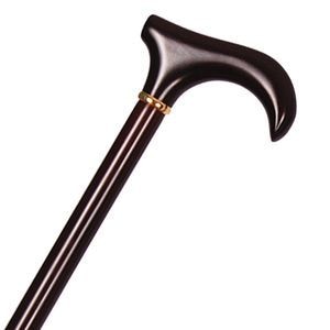 父の日クーポン最大10%OFF】楓材 金リング変形手元ステッキ 大 茶