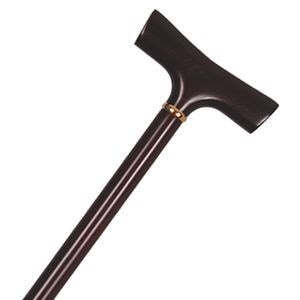 敬老の日クーポン対象】楓（かえで）材 金リング変形T型手元ステッキ