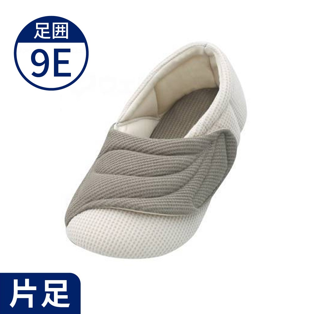 【超売れ筋・あゆみ】2229 ワイドベルトワッフル 9E グレー（片足）