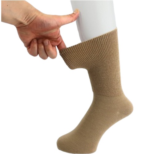 婦人ふくらはぎ楽らくソックス 毛混 3足セット ダークブラウン ｜ 介護