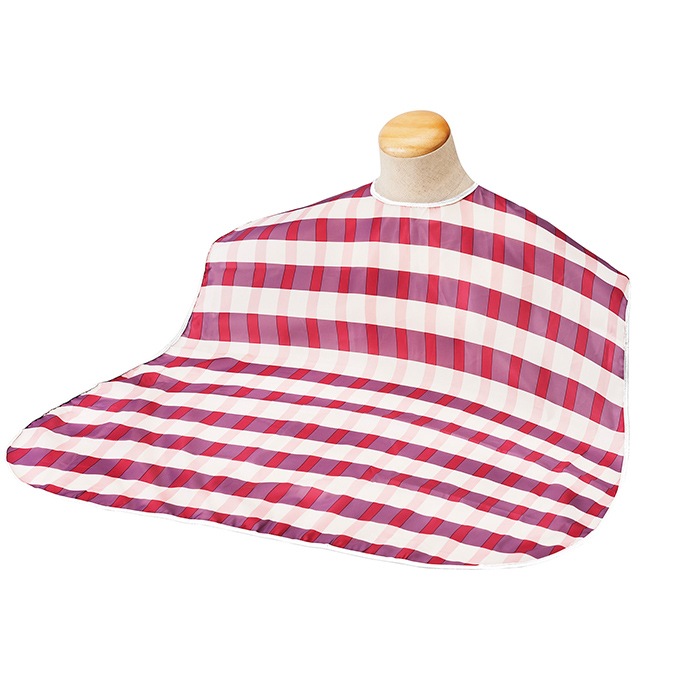 ソフラピレンエプロン ボーダーチェック ピンク