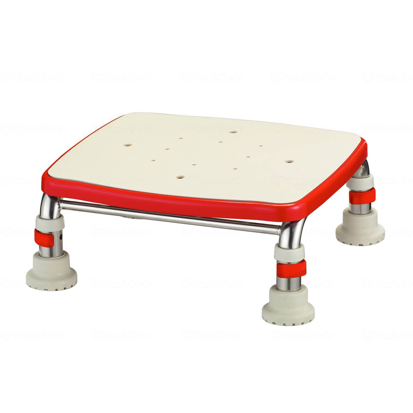 【超売れ筋】ステンレス製浴槽台R “あしぴた” ミニ 高さ12～15cm レッド