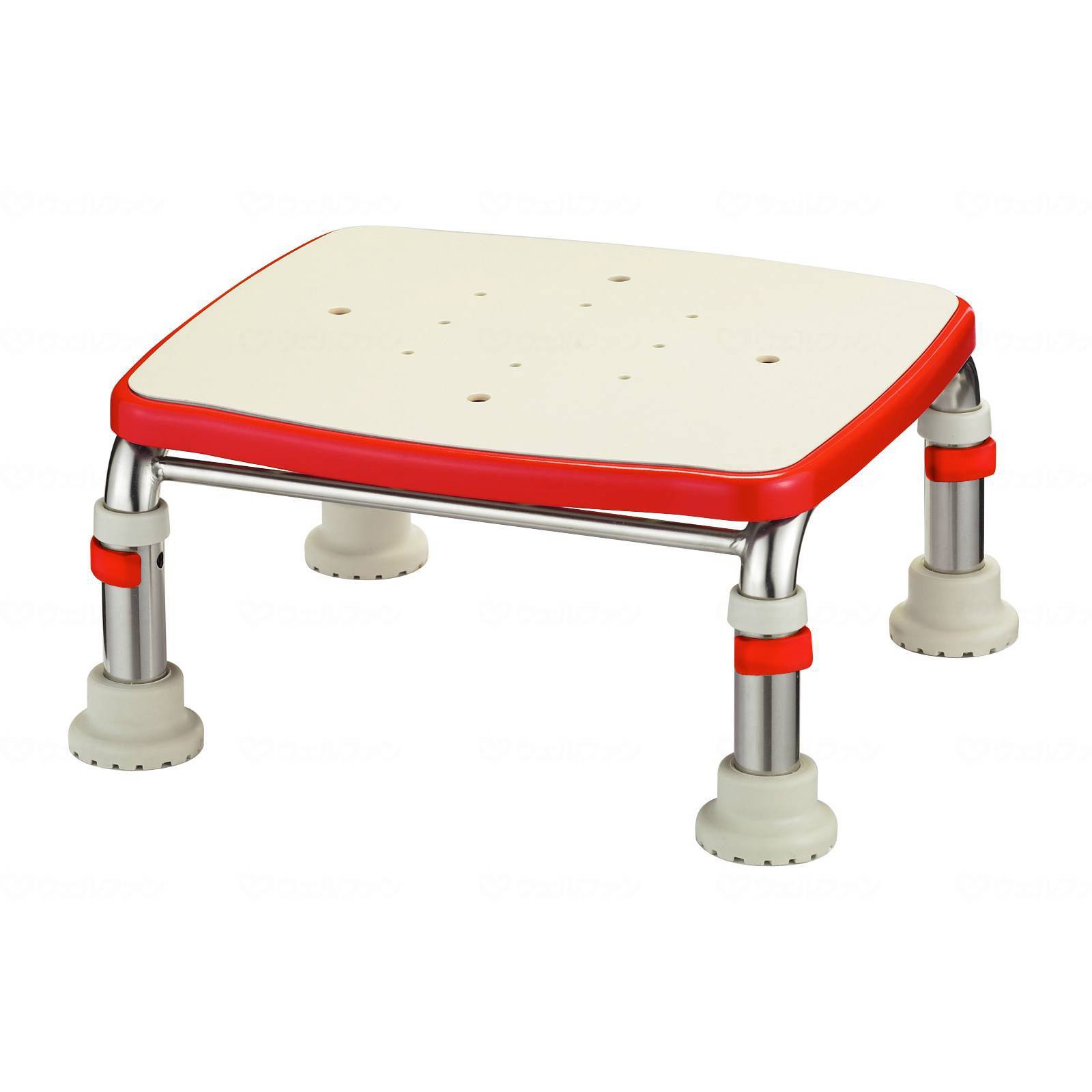 【超売れ筋】ステンレス製浴槽台R “あしぴた” ミニ 高さ15～20cm レッド