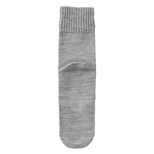 【サマーセール10%OFF】婦人 足首ゴムなし すべり止めソックス（毛混） 3足セット グレー