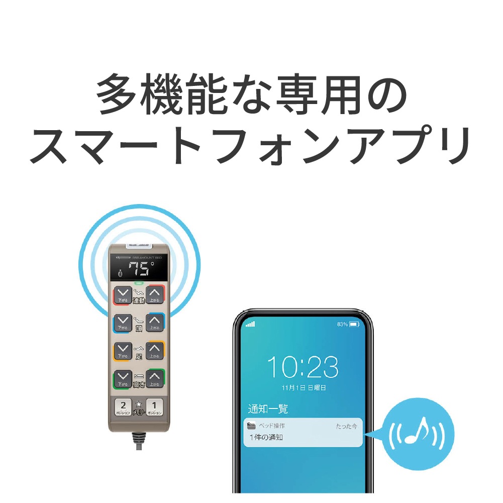 【母の日クーポン対象】楽匠ウィング ラクリア3モーション 木目ボード 100cm幅