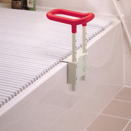 超売れ筋】高さ調節付浴槽手すり UST-130 レッド ｜ 入浴補助用具