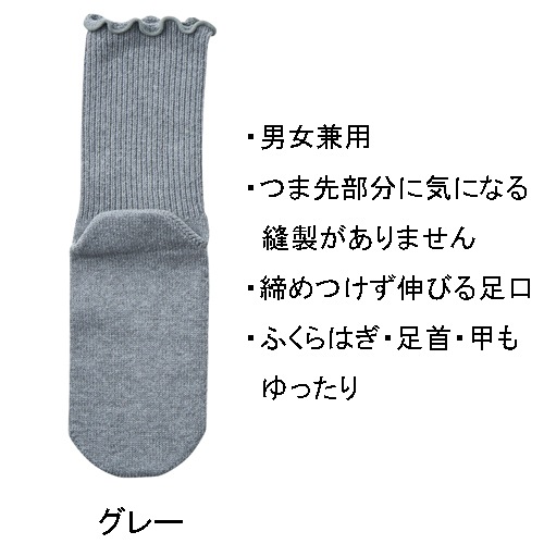 男女兼用 極上しめつけません 特大サイズ 3足セット グレー ｜ 介護靴