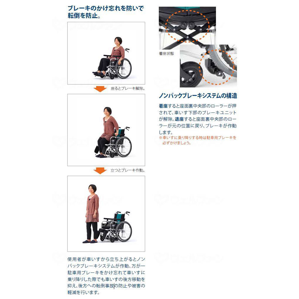 とまっティシリーズ 自走車椅子MBY-41BSW(低座面・スイング