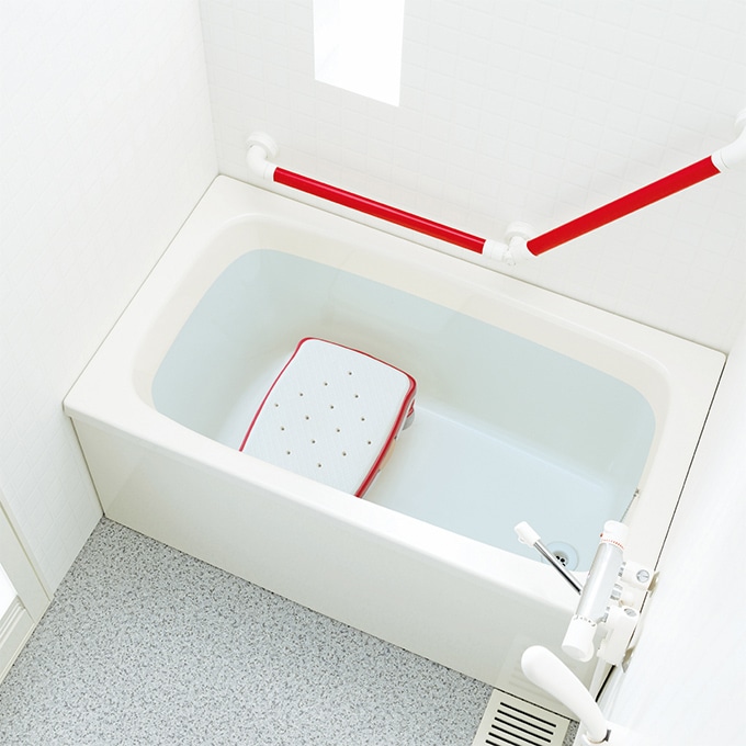 【超売れ筋】高さ調節付浴槽台R “かるぴったん” 標準タイプ レッド