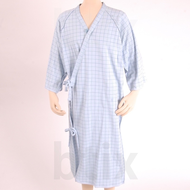 超売れ筋】ケアねまき （メリヤス） ファニーブルー S/M/L ｜ 介護衣類