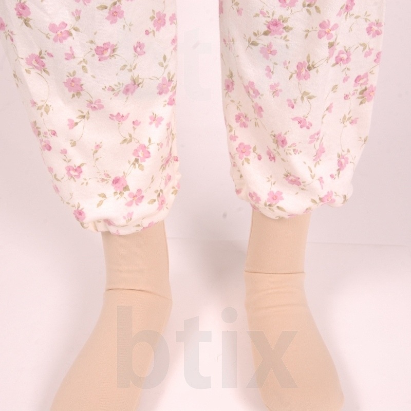 【サマーセール10%OFF】【超売れ筋】婦人らくらくパジャマ・スムース 花柄 ブルー