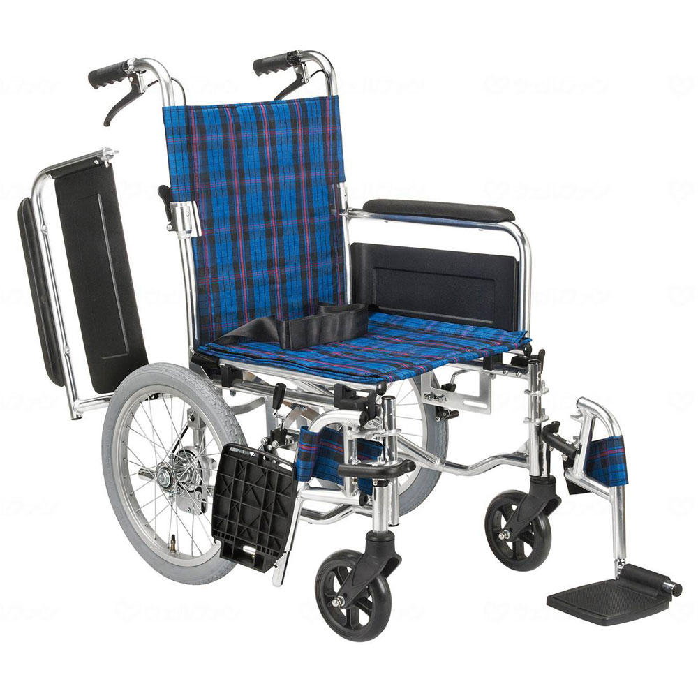 介助用車椅子ＫＳ７０－４０４３　背折れ式・介助ブレーキ付・肘掛け跳ね上げ・足台スイングアウト.