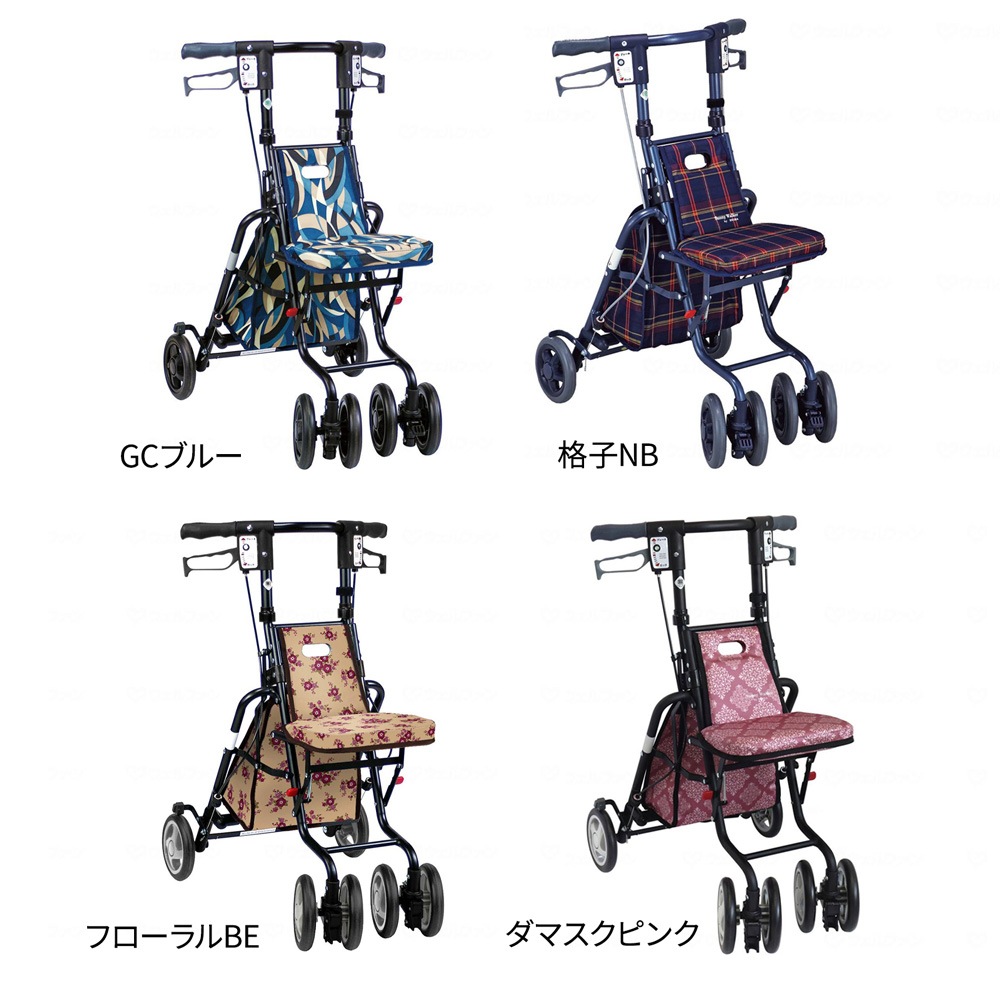 サニーウォーカーSP -中- 格子NB ｜ シルバーカー・歩行器,シルバー