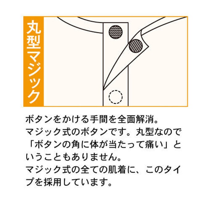 母の日クーポン対象】婦人 ワンタッチ肌着 前開き5分袖 マジック式