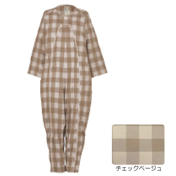 【父の日クーポン最大10%OFF】フドーねまきA 厚手 チェックベージュ