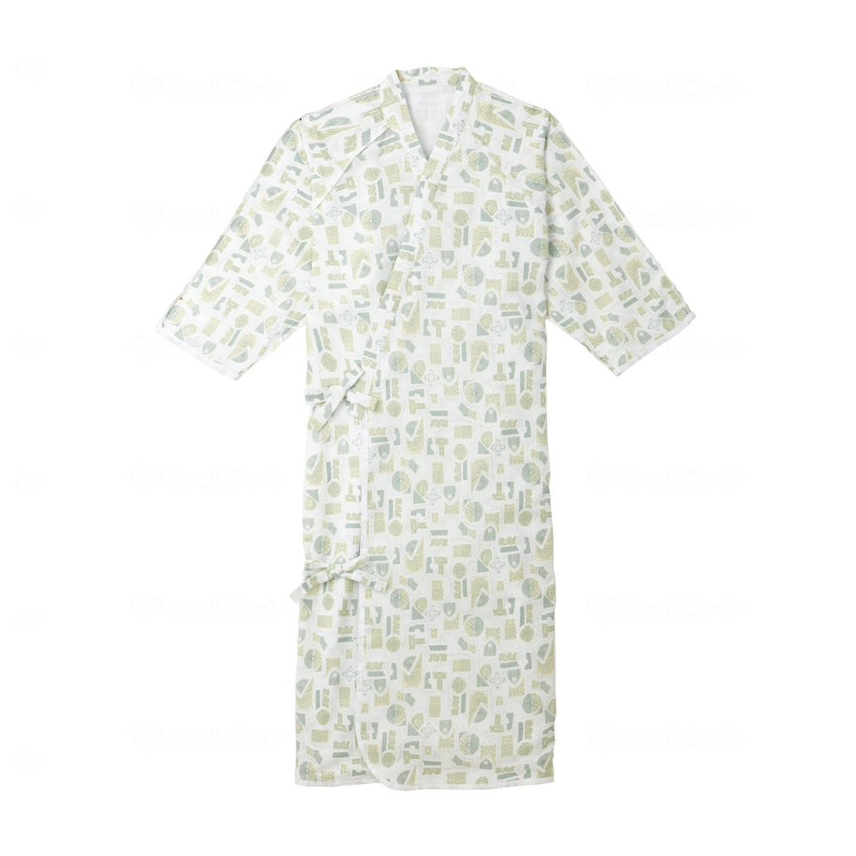 ケアねまき(ガーゼ) モスグリーン LLサイズ