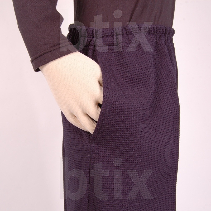 【母の日クーポン対象】【超売れ筋】スクエアニットストレートズボン LL