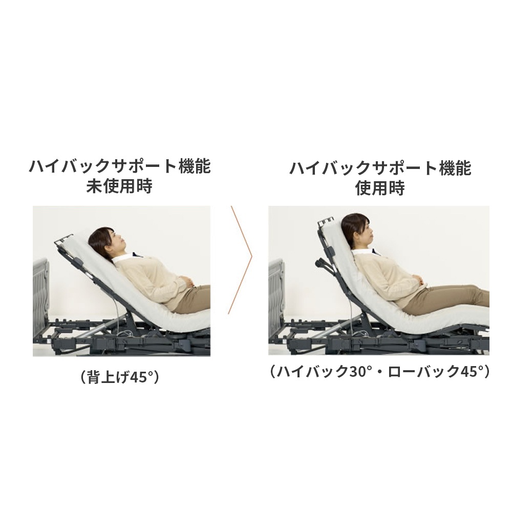 【組立設置無料】ヨカロ 2モーターポジショニングベッド 樹脂製棚付きボード(ブラウンレザー調)90cm幅