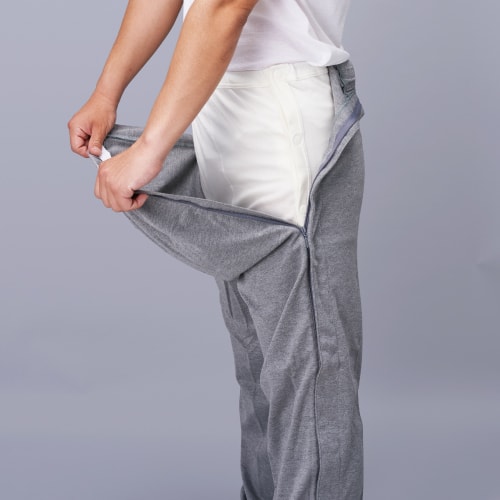 楽らくパンツ婦人用（両脇ファスナー付・スムース）ローズ