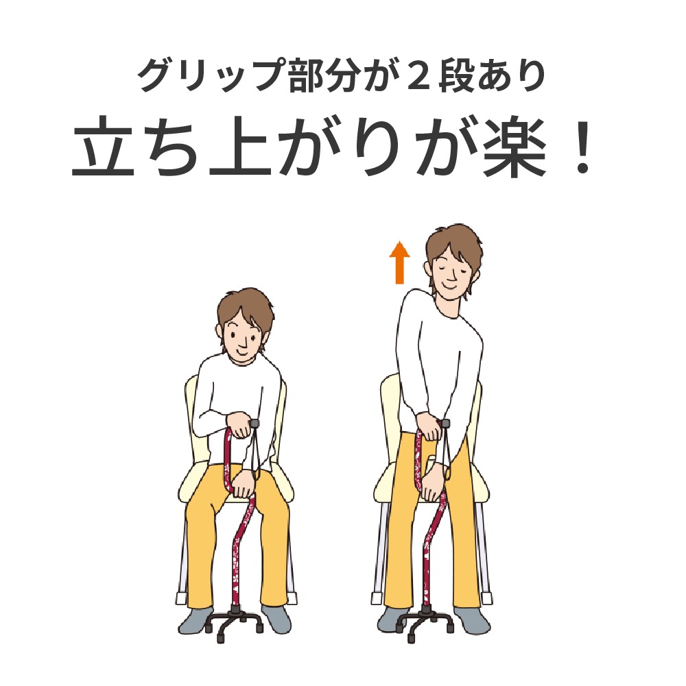 【サマーセール10%OFF】２段階４点支柱杖（ショートタイプ）ピンク