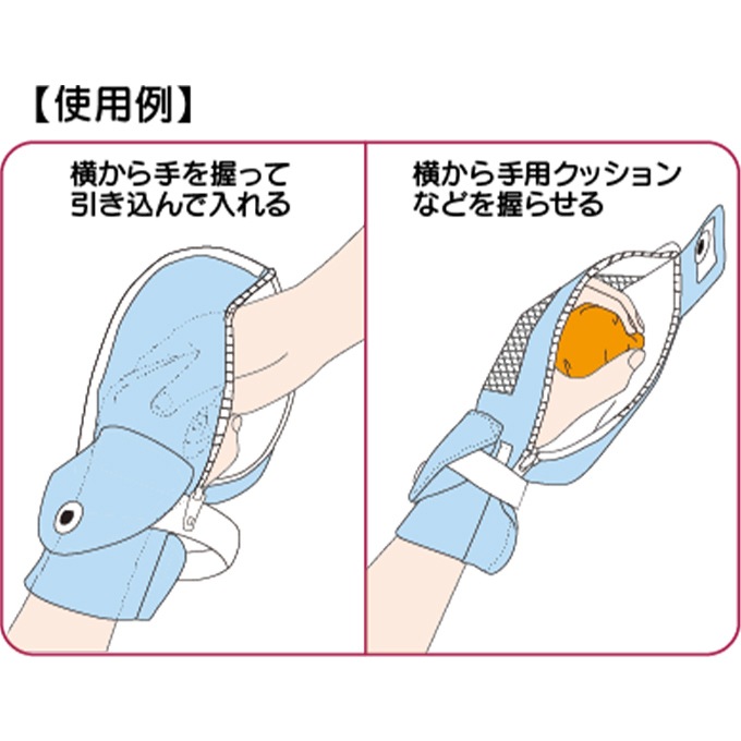 篠原ページ フドーてぶくろ 横入れ ブルー M ｜ 介護衣類・介護パジャマ ｜ 介護