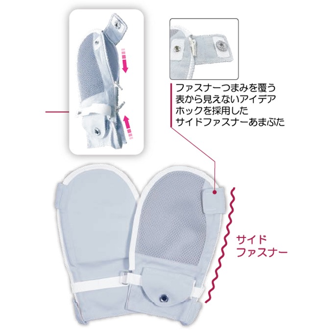 フドーてぶくろ 横入れ ブルー M ｜ 介護衣類・介護パジャマ ｜ 介護