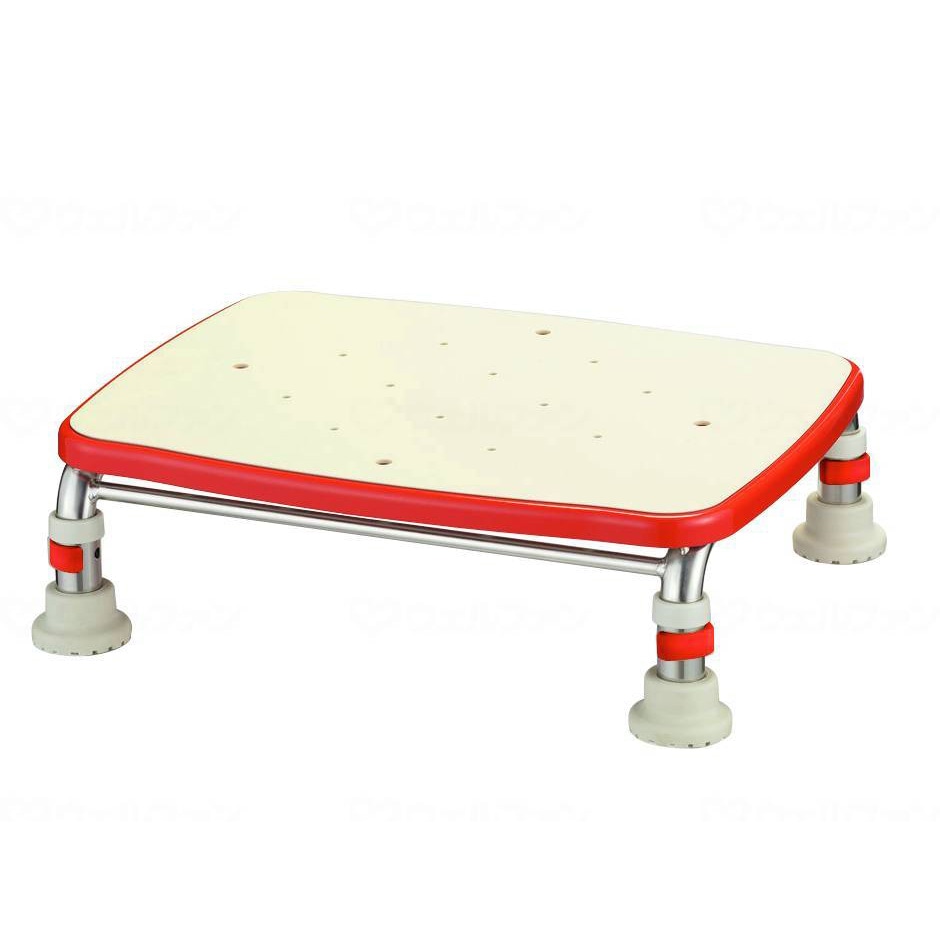 【超売れ筋】ステンレス製浴槽台R “あしぴた” 標準 高さ12~15cm レッド