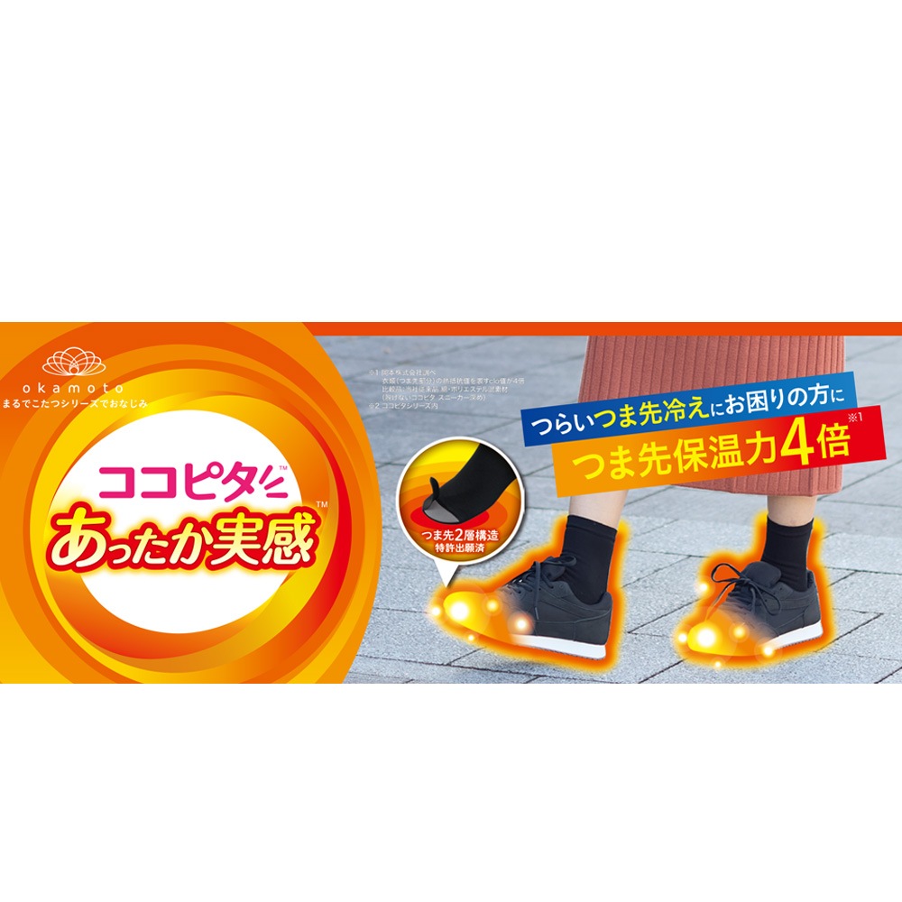 ココピタ あったか実感 クルー丈 無地 婦人用 ブラック 23-25cm
