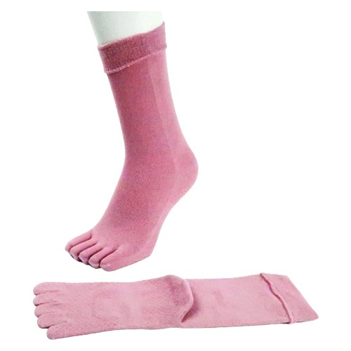【サマーセール10%OFF】婦人 ゆったり５本指 滑り止めソックス 3足セット ピンク