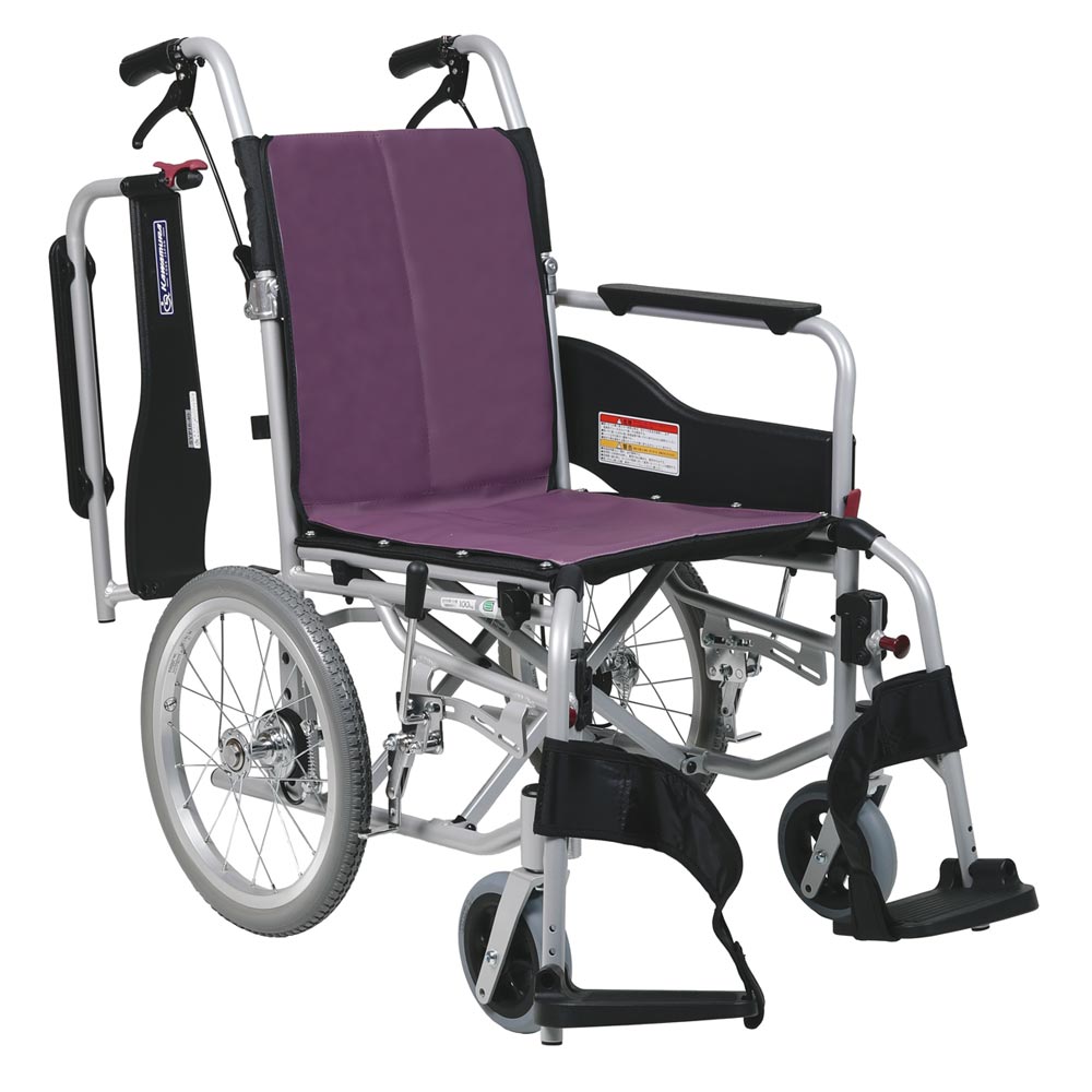 介助用車椅子 ステイヤープラス SYP16-42SB 背折れ式 ノーパンクタイヤ 42cm幅 フジレザー