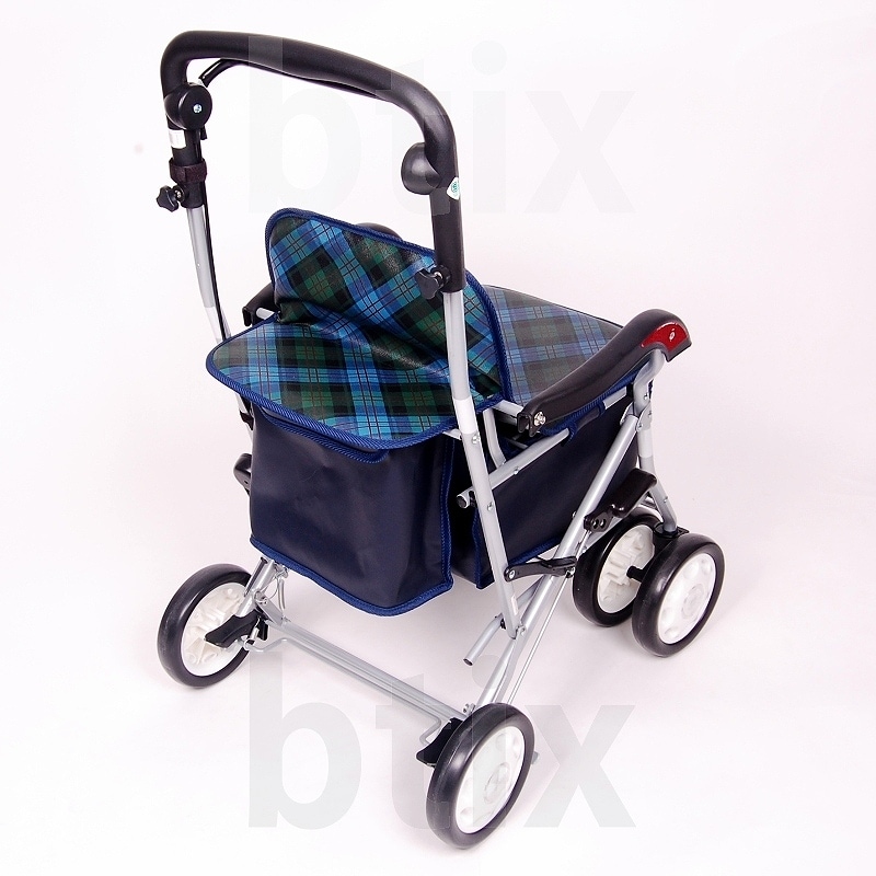 マキテック　折りたたみシルバーカー チェック柄　未使用品 マキテック シルバーカー 軽量 おしゃれ コンパクト 折りたたみ