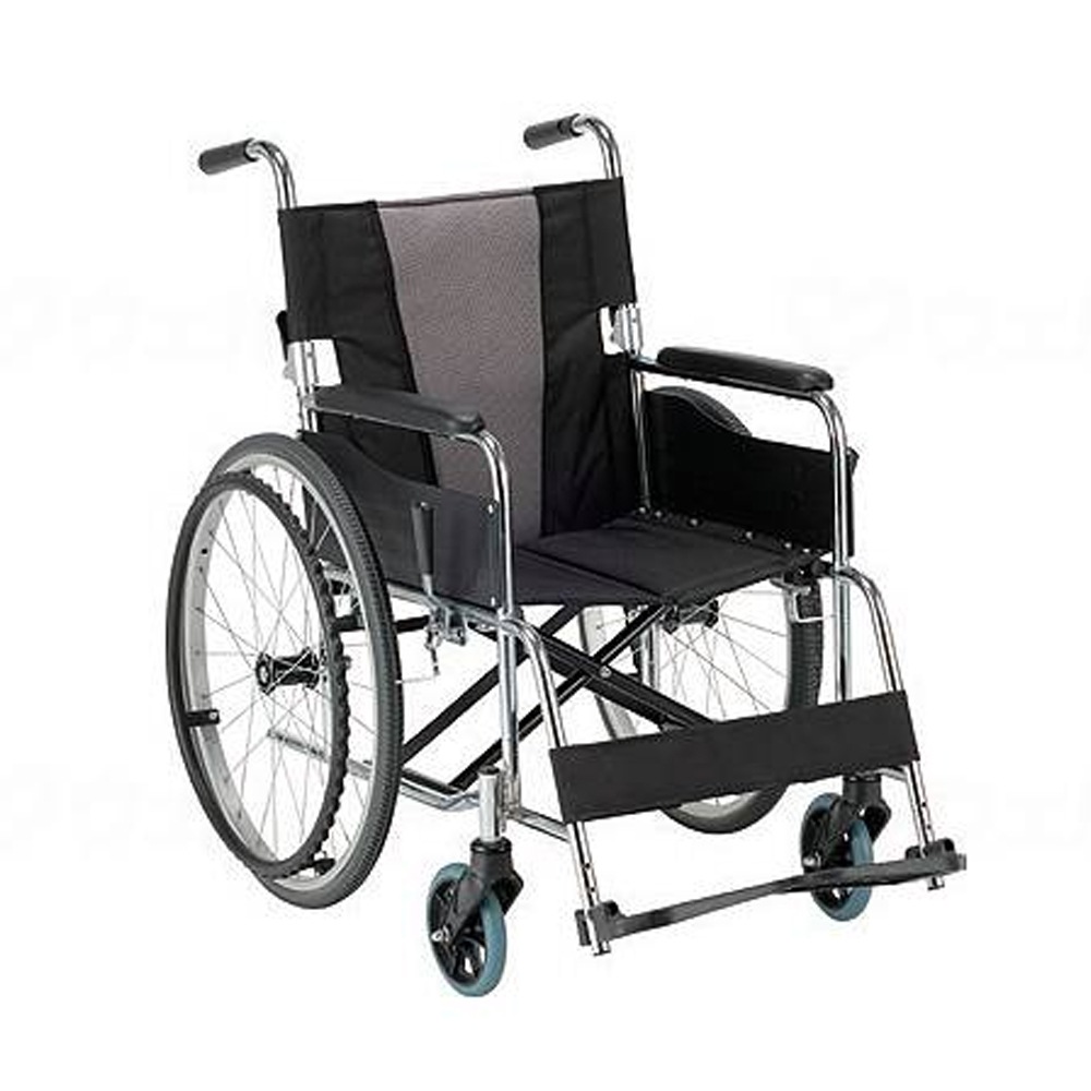 自走式スチール製車椅子EX-11KGS 背折れ 座幅42cm ノーパンク