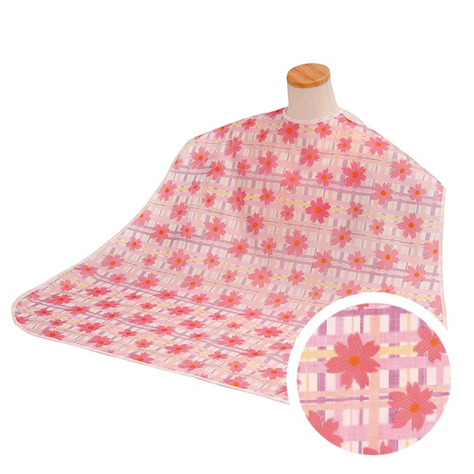 まとめ)竹虎 食事用エプロン ソフラピレンエプロン チェック2WAYタイプ