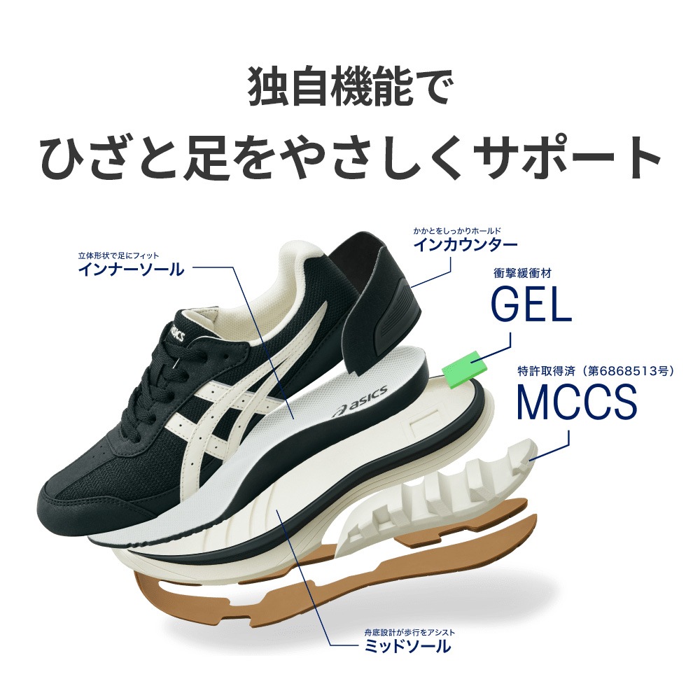 KNEES UP（ﾆｰｽﾞｱｯﾌﾟ） M012 ｜ 介護靴・シューズ,アシックス ｜ 介護
