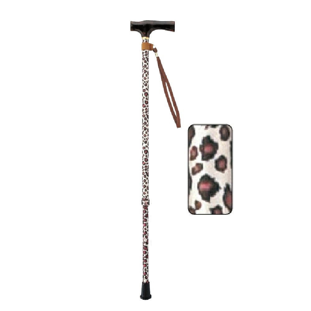 ささえ 2段伸縮ステッキ 雨にも負けず アニマル柄