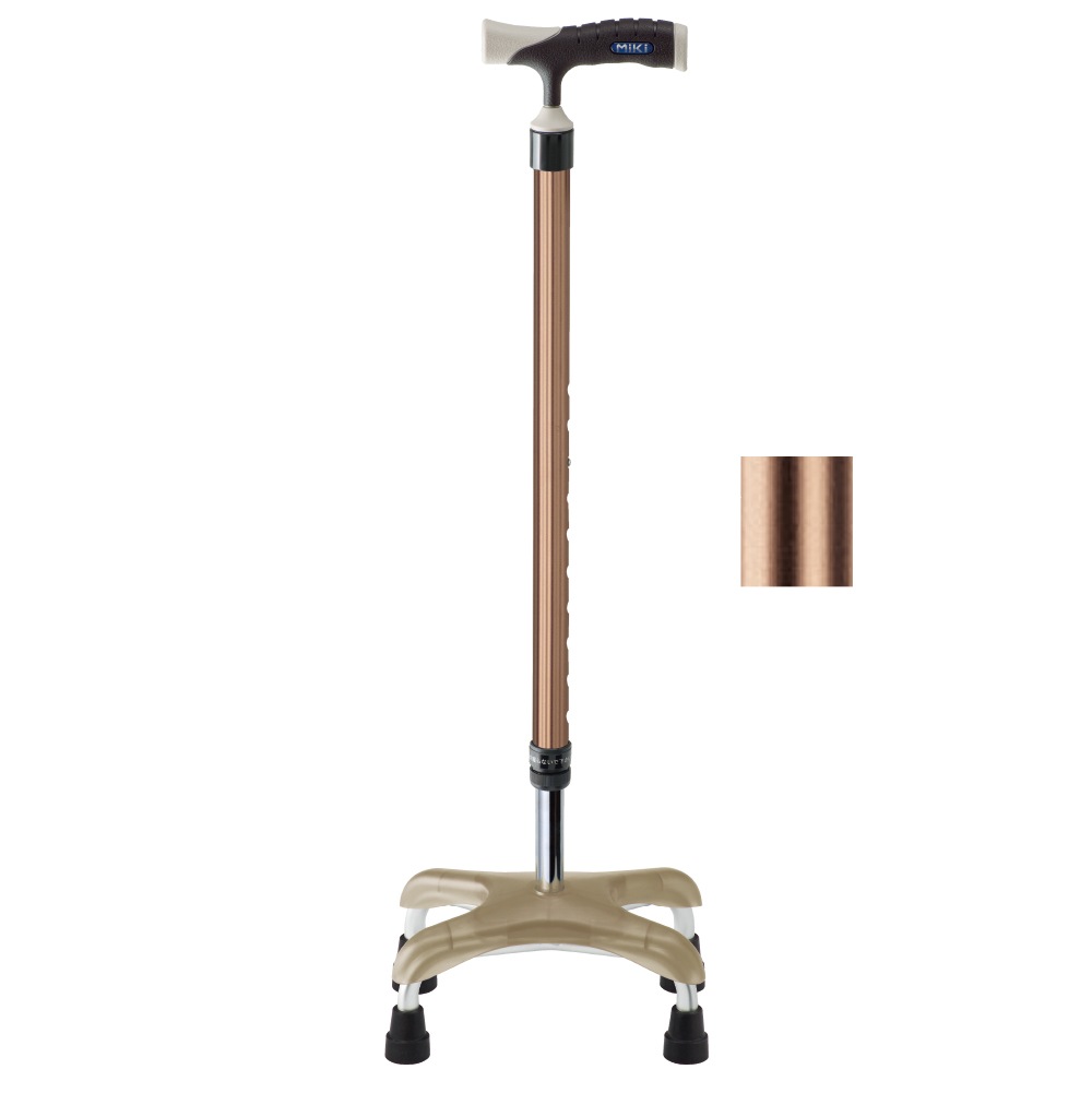 ソフトグリップ四点杖アルミタイプ ブロンズ