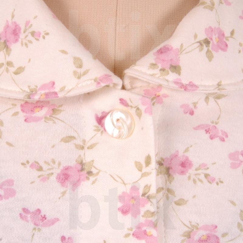 【超売れ筋】婦人らくらくパジャマ・スムース 花柄 ピンク