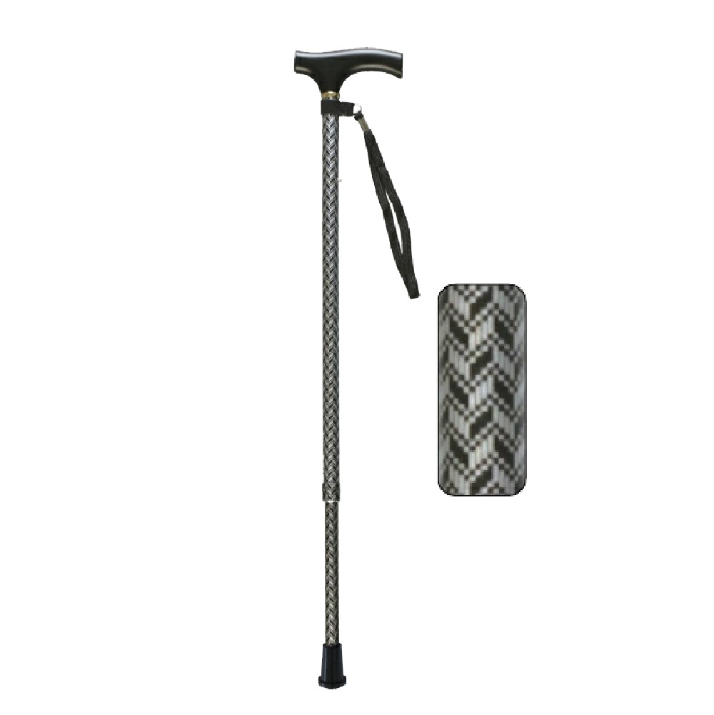 ささえ 2段伸縮ステッキ 雨にも負けず 矢羽柄