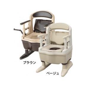 ポータブルトイレ ジャスピタ ソフト便座 ブラウン ｜ 腰掛便座 