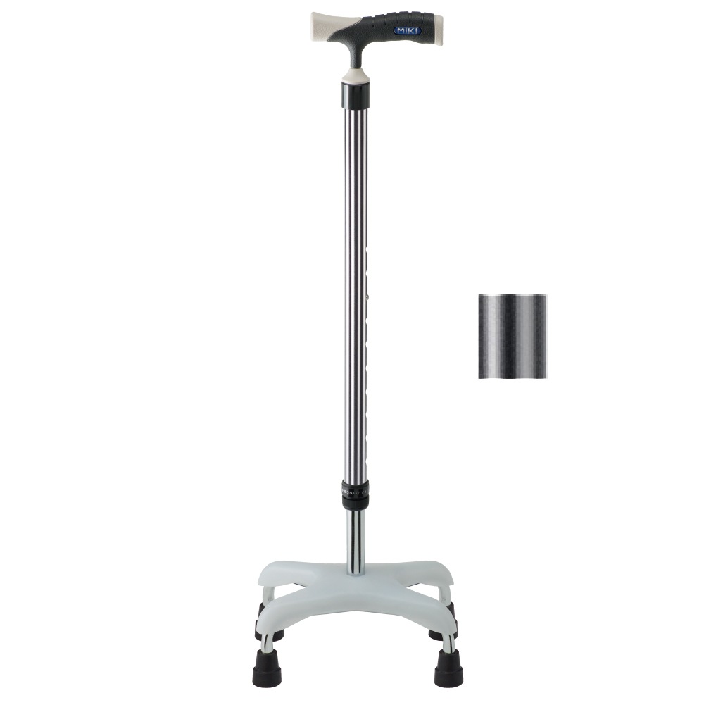 ソフトグリップ四点杖アルミタイプ シルバー