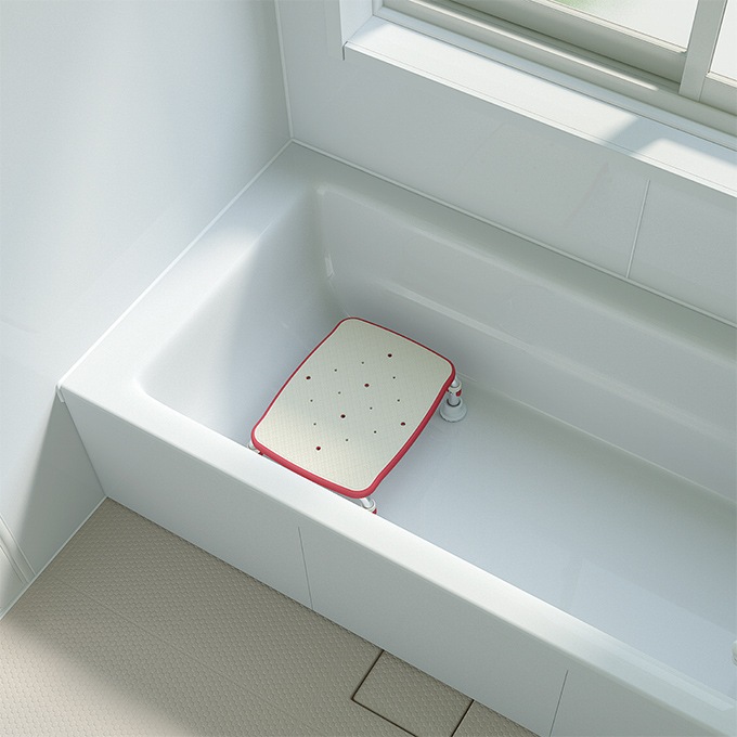 【超売れ筋】ステンレス製浴槽台R “あしぴた” ミニ 高さ10cm レッド