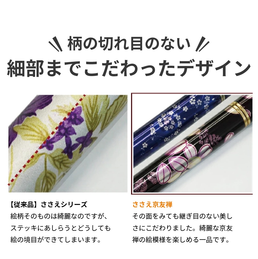 【杖先ゴムプレゼント】 ささえ 京友禅『波丸』雨にも負けず 4つ折伸縮ステッキ