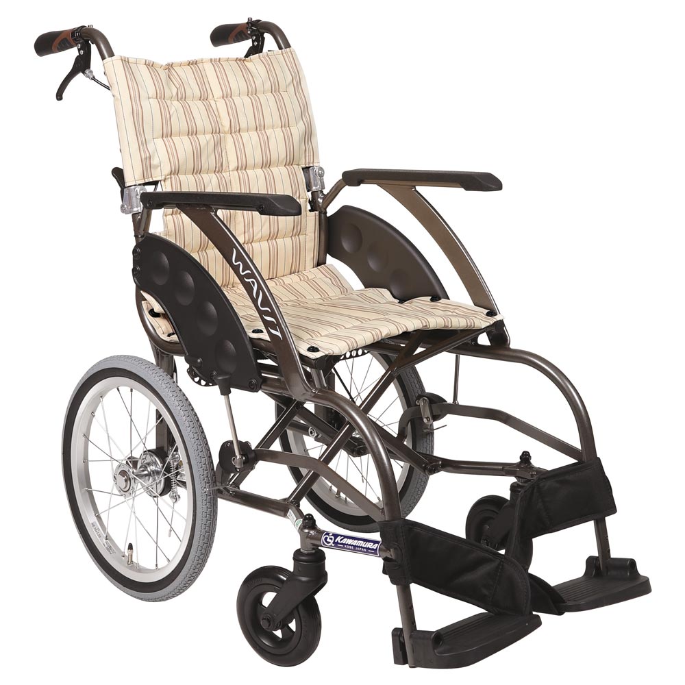 USDE　カワムラ　折りたたみ自走式兼介護車椅子　介助　　背折れ　パンクレス 自走用車椅子SY22－40SB 背折れ式・介助ブレーキ付