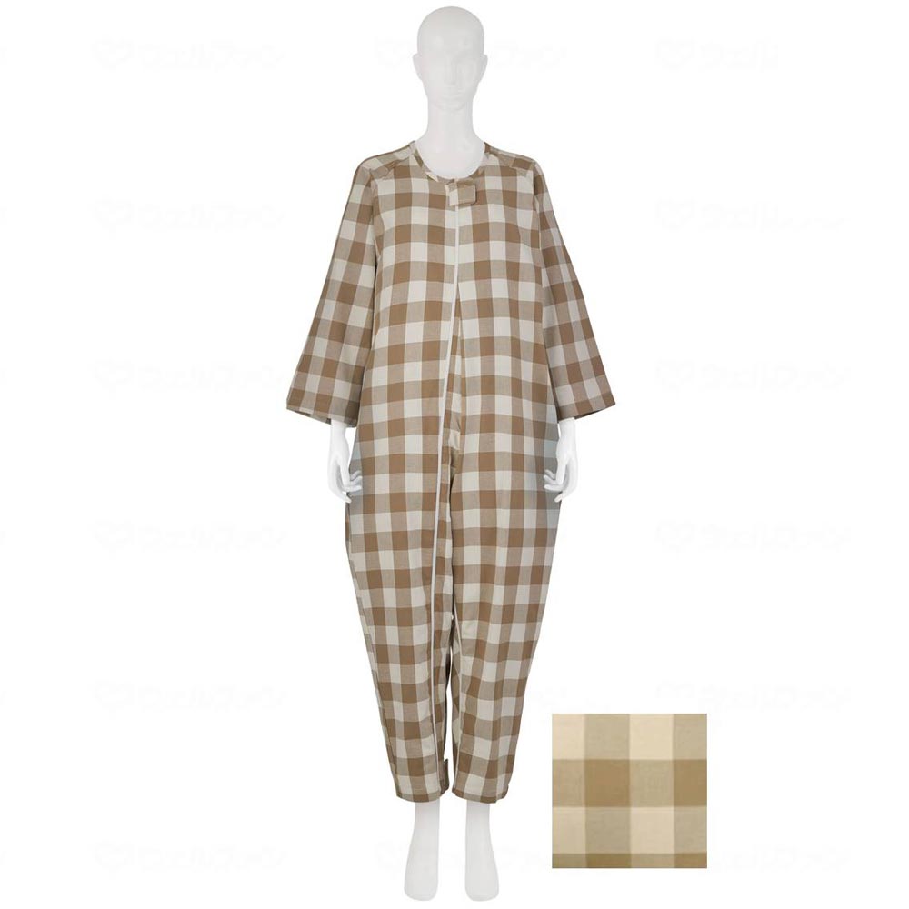 【サマーセール10%OFF】フドーねまきB 厚手 チェックベージュ