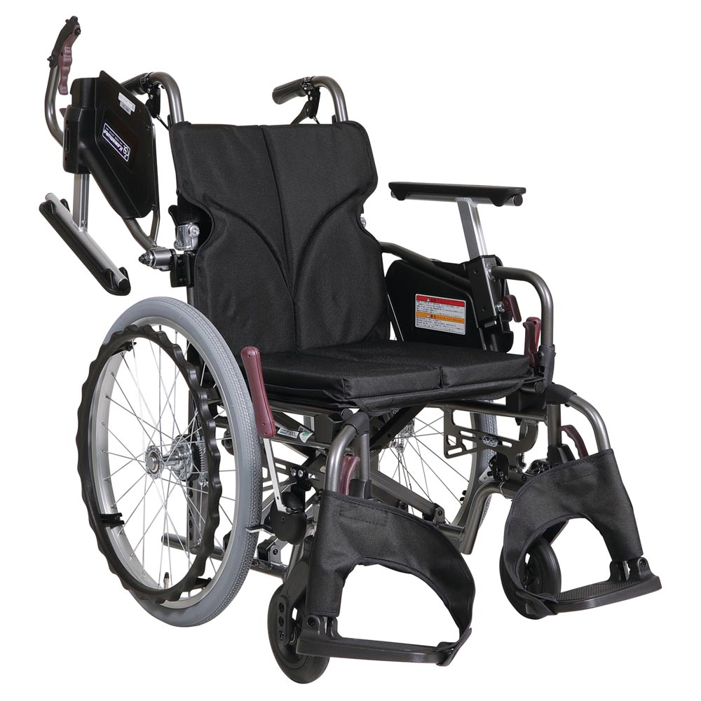 自走式車いす モダンCスタイル（エアータイヤ仕様・背折れ式・ドラム式介助ブレーキ）クッションシート仕様 エレベーティング機能付き