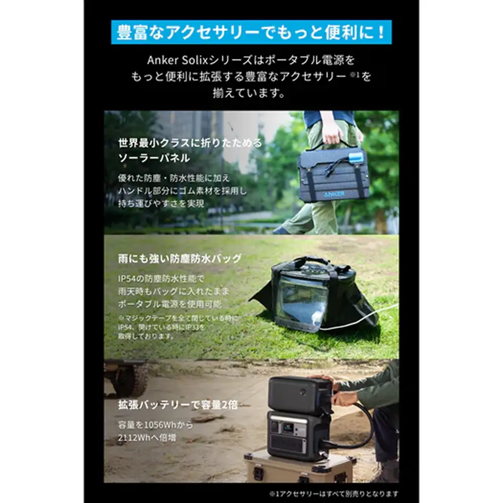 ポータブル電源＆ソーラーパネルセット Anker Solix C1000 Portable