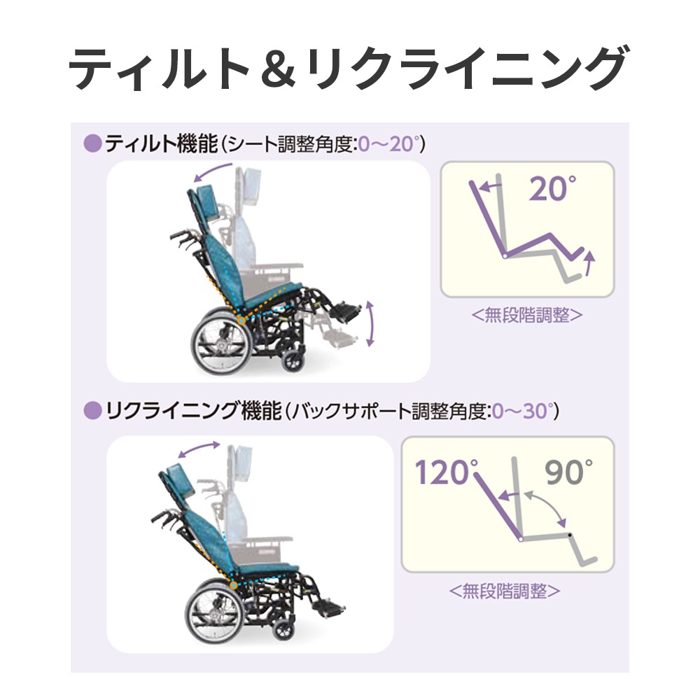 ティルト＆リクライニング車椅子　KX22-42EL-Ⅱ/RM