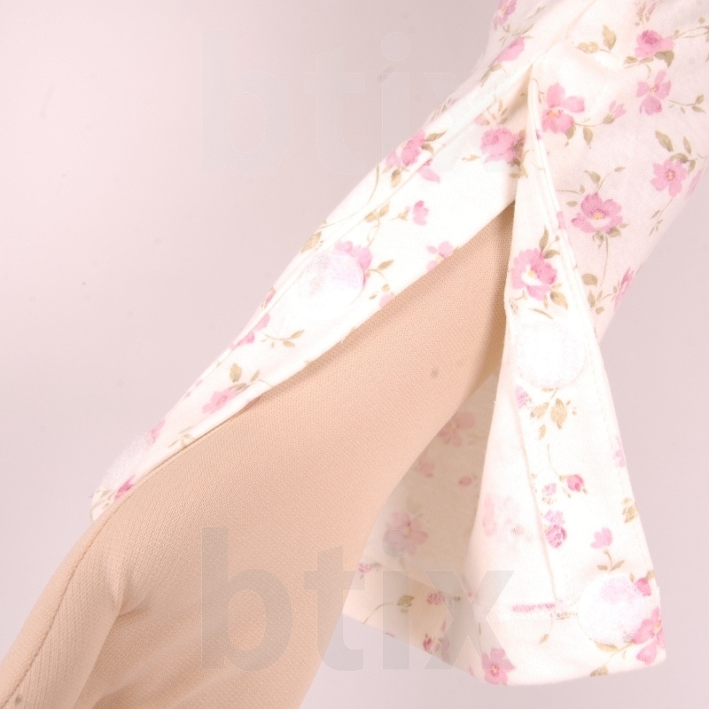 超売れ筋】婦人らくらくパジャマ・スムース 花柄 ピンク ｜ 介護衣類